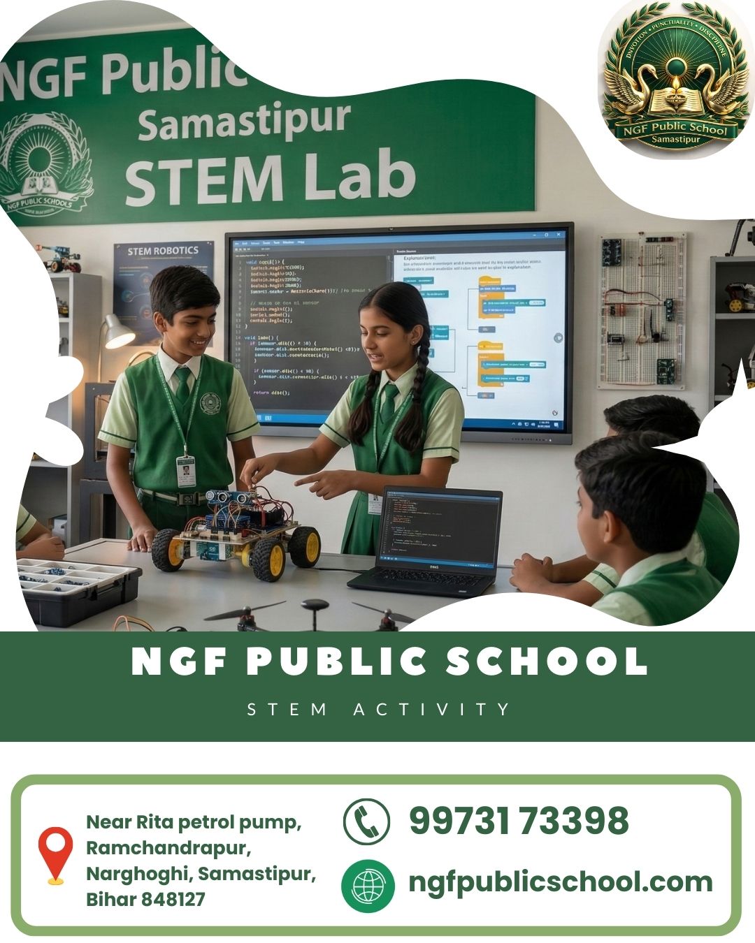 STEM robotics activity session at NGF Public School Samastipur