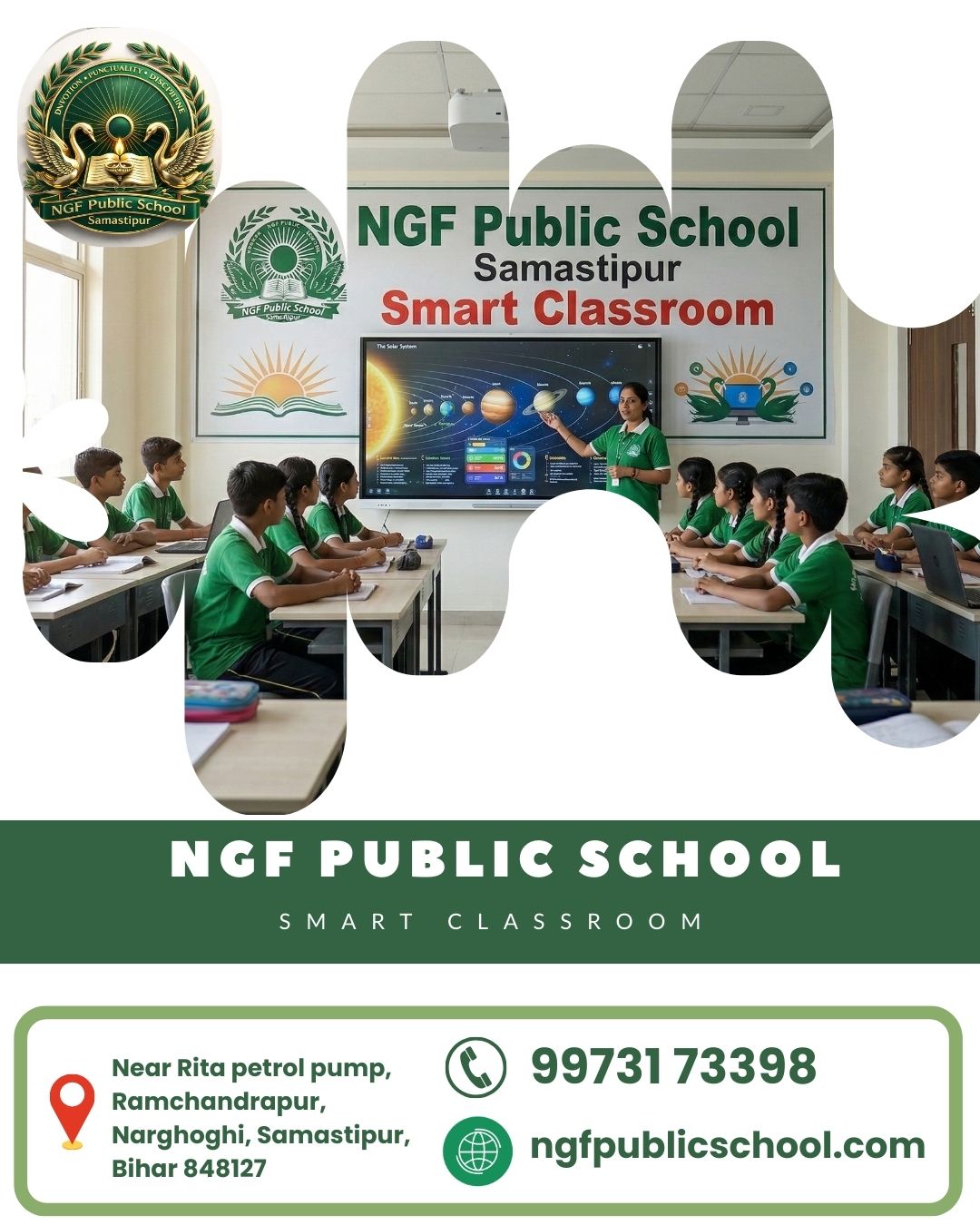 Smart classroom learning at NGF Public School Samastipur Bihar