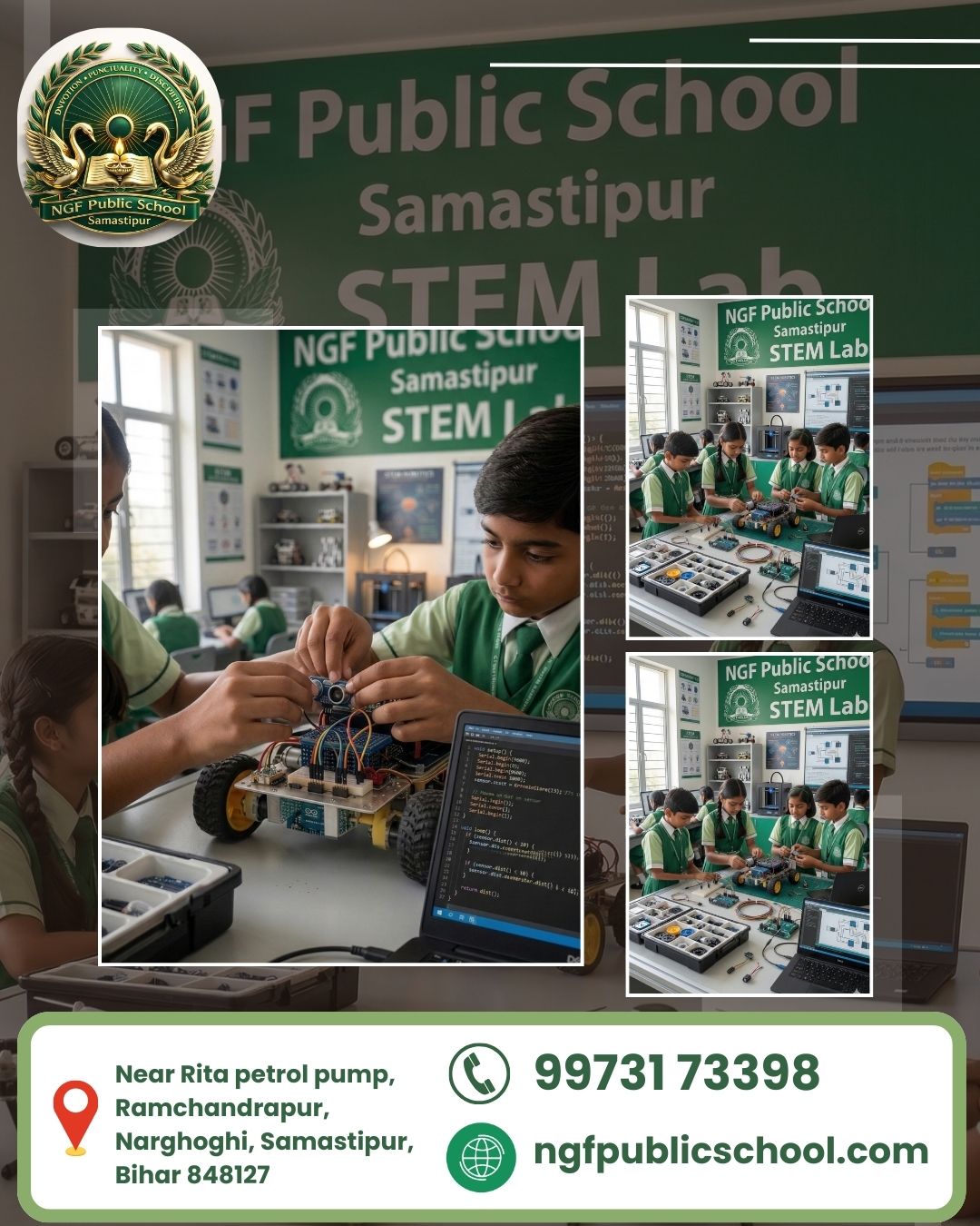 STEM robotics lab activities at NGF Public School Samastipur